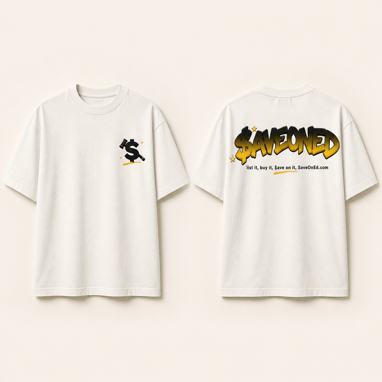 Graffiti heavyweight T-shirt shown in white